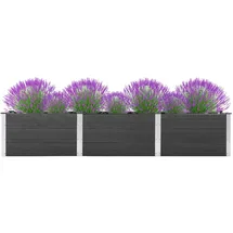 furnicato Garten-Hochbeet 300x50x54 cm WPC Grau