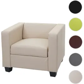 MCW Sessel Lille Kunstleder 75 x 75 x 75 cm Beige mit Rollen