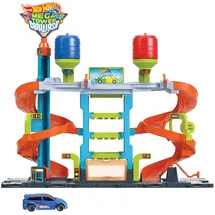 Hot Wheels City Mega Auto-Waschanlage inkl. 1 Spielzeug-Auto, für Kinder ab 4 Jahre, Kunststoff, Mehrfarbig