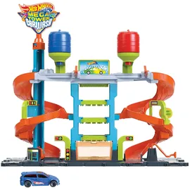 Hot Wheels City Mega Auto-Waschanlage inkl. 1 Spielzeug-Auto, für Kinder ab 4 Jahre, Kunststoff, Mehrfarbig