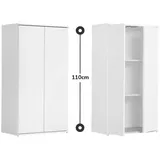 mokebo Mehrzweckschrank Weiß, Holzwerkstoff, 2 Fächer, 60x110x34 cm, Waschküche, Mehrzweckschränke