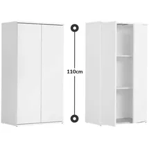 mokebo Mehrzweckschrank Weiß Holzwerkstoff, 2 Fächer, 60x110x34 cm, Waschküche, Mehrzweckschränke