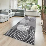 MY HOME Läufer MY HOME "Lyssandra" Gr. 11, grau (dunkelgrau), B:67cm H:8mm L:230cm, Kunstfaser, Teppiche, Läufer, 3D-Effekt, softer Kurzflor, pflegeleicht, leichter Glanz, Scandi-Look