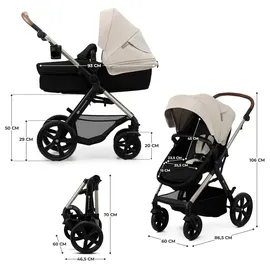 Kinderkraft Kombi-Kinderwagen MOOV 2 3in1 Moonlight Grey Eva Wheels - Grau