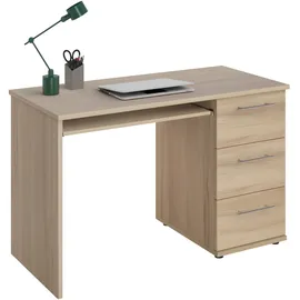 vogl möbelfabrik Schreibtisch VOGL MÖBELFABRIK "Tobi, wahlweise mit 3 Schubkästen oder 1 Schubkasten/1 Tür", braun (buchefarben), B:115cm H:73cm T:56cm, Tische, Schreibtisch, optional mit Tastaturauszug, Breite 115 cm
