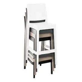 CLP 2er Set Barhocker Maya Kunststoff schwarz