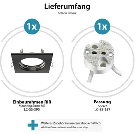ledscom.de RIR Einbaurahmen schwarz matt eckig