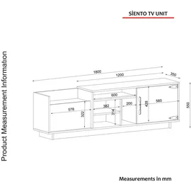 moebel17 Wohnwand Siento Walnuss ( Marmor Optik, )