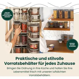 uandu Vorratsdosen mit Deckel Luftdicht Set, BPA frei, Aufbewahrungsbox Küchenorganizer, Vorratsbehälter Mehl Aufbewahrung Küche - 12x1750ml-Grau | Grau