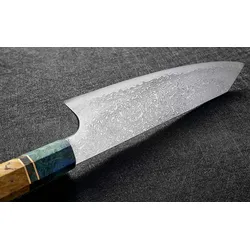 Muxel Santoku Damastmesser - exklusives Profimesser – 62 Schichten Damaststahl – jeder Holzgriff ein Unikat