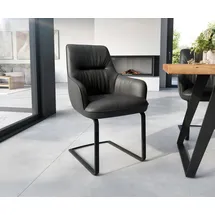 DeLife Freischwinger Zelia-Flex Leder schwarz