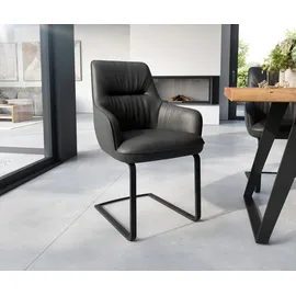 DeLife Freischwinger Zelia-Flex Leder schwarz