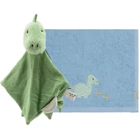 Sterntaler Sterntaler® Schmusetuch Geschenk-Set Dino Rexi blau