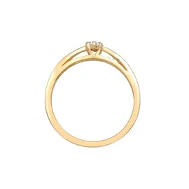 Elli DIAMONDS Elli DIAMONDS Ring Verlobung Diamant (0.085 ct.) Blume 585 Gelbgold Ringe Damen