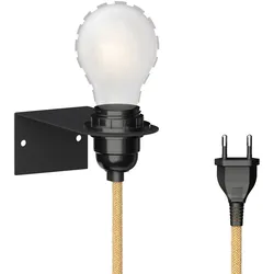 ledscom.de Wandleuchte mit LEKA Hanfkabel E27, 3 m