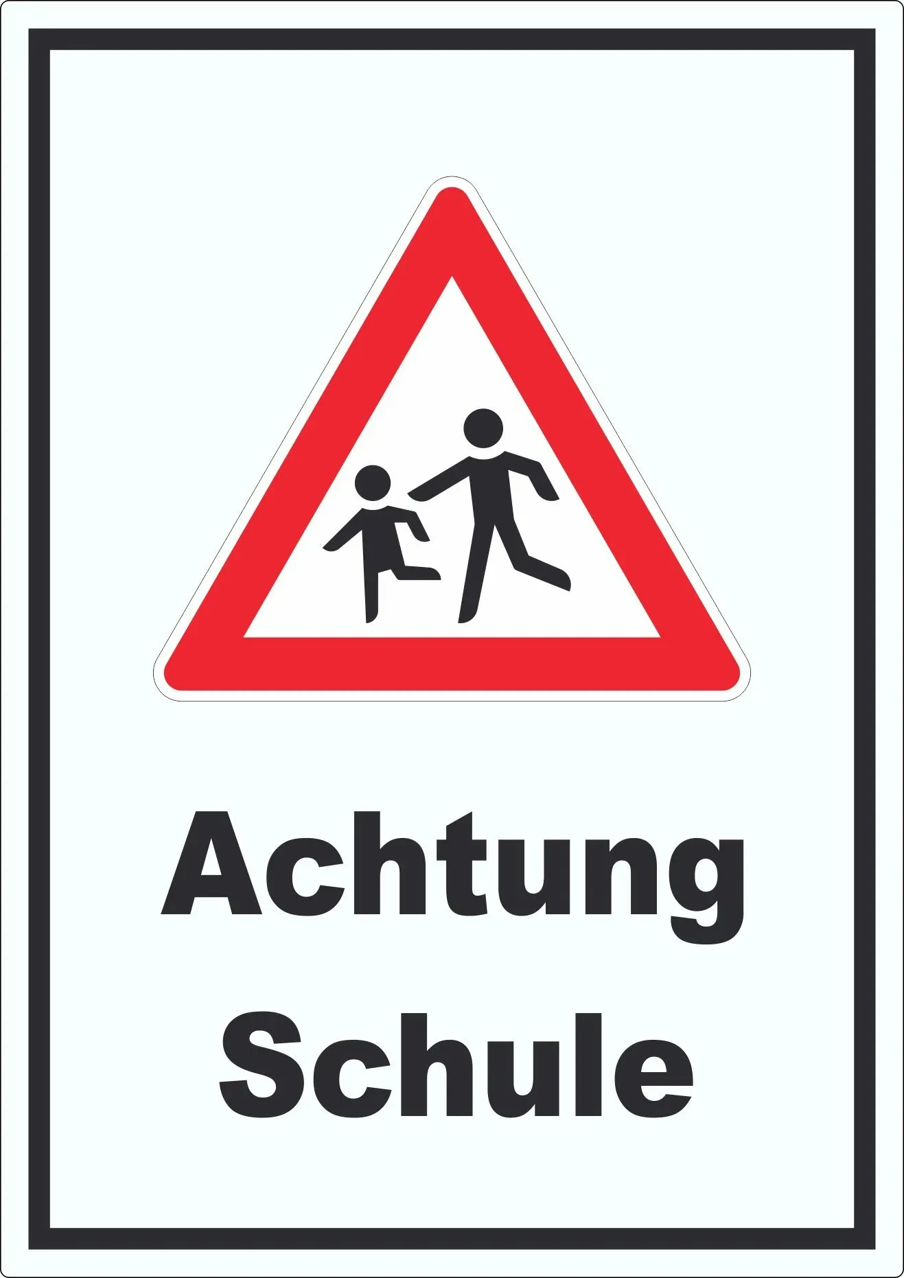 Achtung Schule Aufkleber A9 (37x52mm)