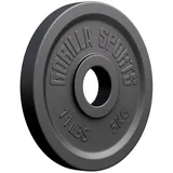 GORILLA SPORTS Hantelscheibe 50mm Bohrung, Gusseisen, Einzeln/Set -Gewichtsscheiben, Hantelscheiben, 5 kg