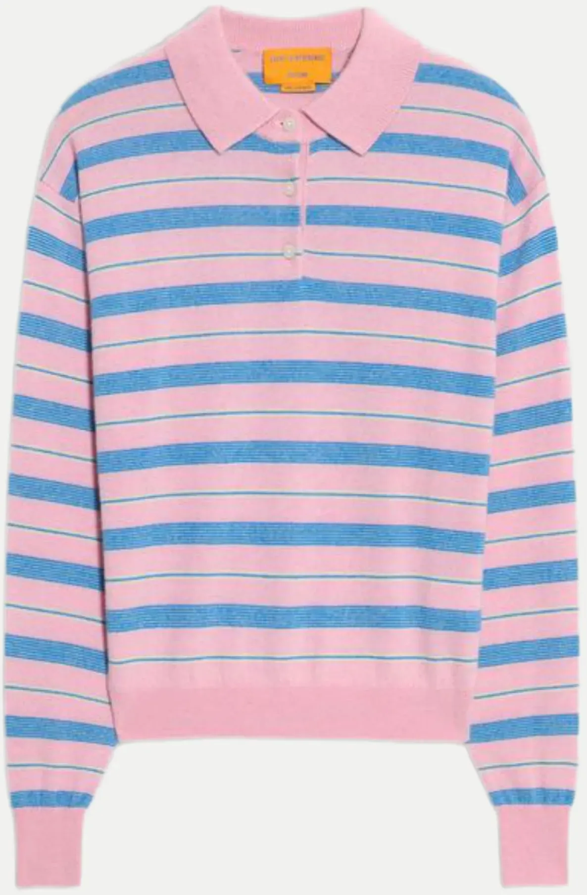 Kaschmirpullover Collegiate Stripe Polo Rosa S