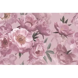 Fototapete PAPERMOON "BLUMEN ABSTRAKT-MUSTER DESIGN ROSEN BLUMEN DECOR RETRO", bunt, B:2,50m L:1,86m, Vlies, Tapeten
