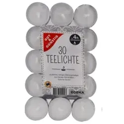 Teelichte, weiß 1 Packung = 30 Stück