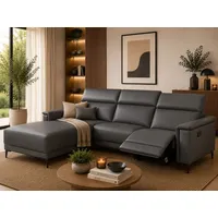 OTTO home Ecksofa LUND, L-Form, 261cm, man. o. elektr. Relaxfunktion (mit USB-A), und Kopfteilverstellung grau