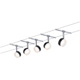 Paulmann Seilsystem ClearLED Basisset 5x150lm 5x4W 2700K 230/12V schwarz/chrom 94457 Seil-Komplettsystem LED fest eingebaut LED Schwarz Chrom,