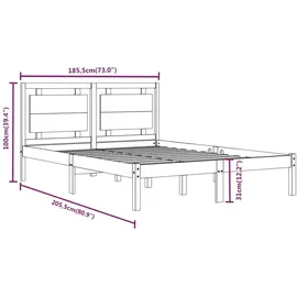 vidaXL Massivholzbett 180 x 200 cm Beige