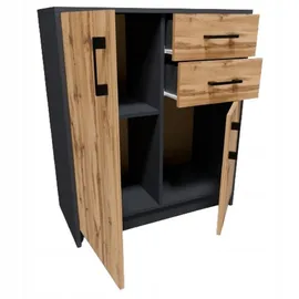 matkam Kommode 74 x 85 x 35 cm Anthrazit / Eiche
