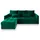 masseno Eckcouch Polyester 2-Sitzer Grün