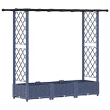 vidaXL Hochbeet mit Rankgitter und Dach 164 x 40 x 123 cm Grau