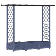 vidaXL Hochbeet mit Rankgitter und Dach 164 x 40 x 123 cm Grau