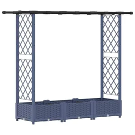 vidaXL Hochbeet mit Rankgitter und Dach 164 x 40 x 123 cm Grau