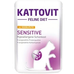 KATTOVIT Feline Diet Nassfutter Katze Sensitive Adult Huhn & Pute 24x85 g