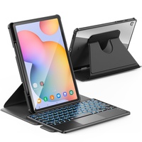 INFILAND Tastatur Hülle für Galaxy Tab S6 Lite 10.4 Zoll 2024/2022/2020 Modell (SM-P620/P625/P610/P613/P615/P619), [Hochpräzises Tackpad] mit 360 Grad drehbarem Ständer & abnehmbarer Tastatur, Schwarz