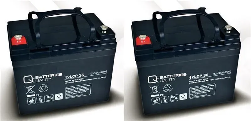 Ersatzakku für Ortopedia Clou 940 2 St. Q-Batteries 12LCP - 36 / 12V - 36Ah Zykl...