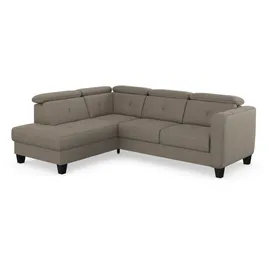 sit&more Ecksofa SIT & MORE "Belluci L-Form", braun (savannah), B:249cm H:85cm T:195cm, Sofas, Ecksofa, inklusive Federkern, wahlweise mit Bettfunktion und Bettkasten