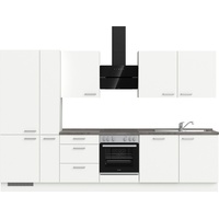 nobilia® elements Küchenzeile "elements premium", vormontiert, Ausrichtung wählbar, Breite 330 cm, ohne E-Geräte grau|weiß