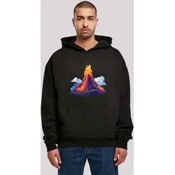 Kapuzenpullover F4NT4STIC "Vulkanausbruch", Herren, Gr. S, schwarz, Obermaterial: 100% Baumwolle, casual, oversize, Langarm, Pullover, Premium Qualität