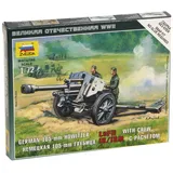 Zvezda ZVE-6121 1:72 Haubitze leFH-18-Modellbausatz,Plastikbausatz, Bausatz zum Zusammenbauen, detaillierte Nachbildung, unlackiert