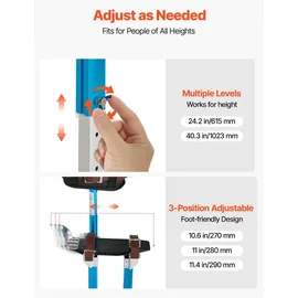 Vevor Trockenbau-Stelzen 615-1023mm, 103kg Belastbare Arbeitsstelzen mit Doppelten Federn Rutschfesten Fußplatten & Spanngurt, Verstellbare Aluminiumstelzen für Trockenbau Deckenbau Baustelle, Blau