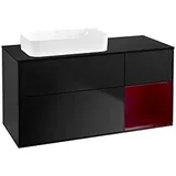 Villeroy & Boch Finion Waschtischunterschrank G692HBPD 120x60,3x50,1cm, Regal rechts Peony, Black matt lacquer