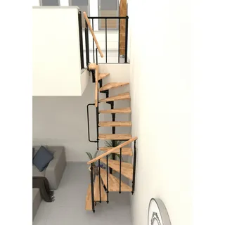 Minka Mittelholmtreppe Joker Turn 180° 187 - 304cm Geschosshöhe Buche Schwarz