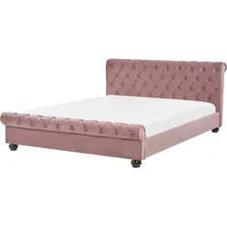 Wasserbett Samtstoff AVALLON 160 x 200 cm Rosa