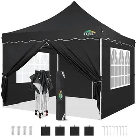 luxuskollektion Faltpavillon 3 x 3 m inkl. Seitenteile Schwarz