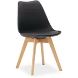 Homestyle4u Küchenstuhl, Schwarz, Holz, 46x80x45 cm, Esszimmer, Stühle, Esszimmerstühle, Vierfußstühle