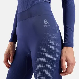 Odlo Performance Warm Eco Big Logo Bottom Long Tight Damen-blau, Größe L