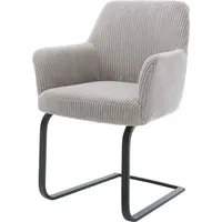 DeLife Freischwinger Xana-Flex mit Armlehnen Cord Silbergrau Freischwinger flach