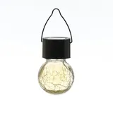 MARELIDA LED Solar Hängeleuchte CRACKLE Bruchglas-Optik Kugelleuchte H: 9cm
