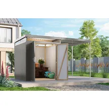 Karibu Gerätehaus Titanium 2 SET 4,14 x 2,09 m Grau