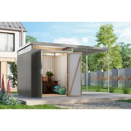 Karibu Gerätehaus Titanium 2 SET 4,14 x 2,09 m Grau